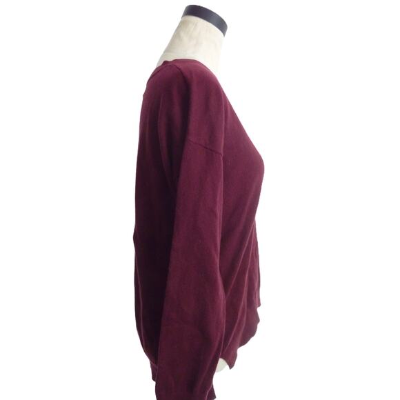Banana Republic Cashmere Blend Maroon Red V Neck Sweater M - Picture 2 of 6